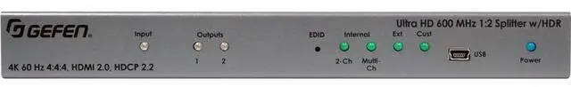 Alt view image 6 of 8 - Gefen Ultra Hd 600 Mhz 1:2 Splitter For Hdmi W/ Hdr