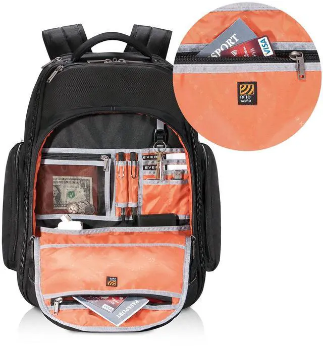 Alt view image 12 of 12 - everki atlas wheeled laptop backpack, 13-inch to 17.3-inch adjustable compartment, business professional (ekp122)