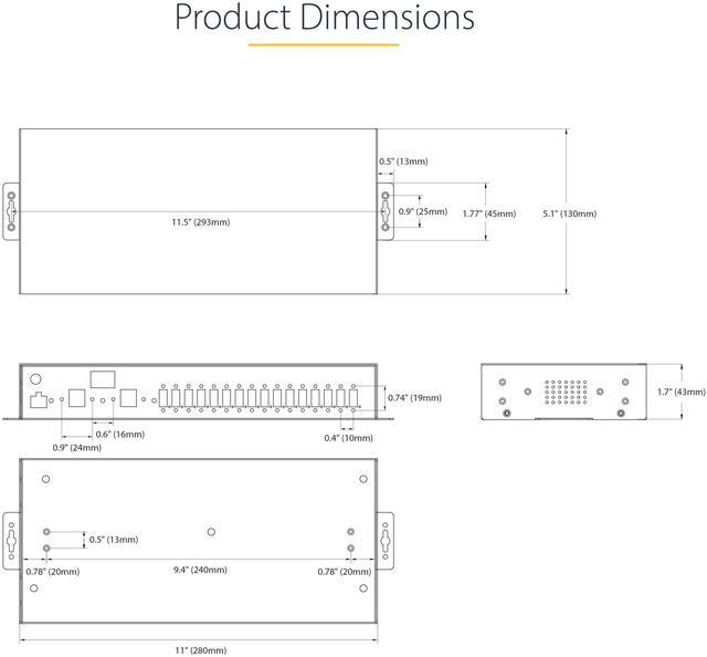 Alt view image 10 of 11 - StarTech 16-Port Industrial USB 3.0 Hub 5Gbps Mountable Terminal Block Power
