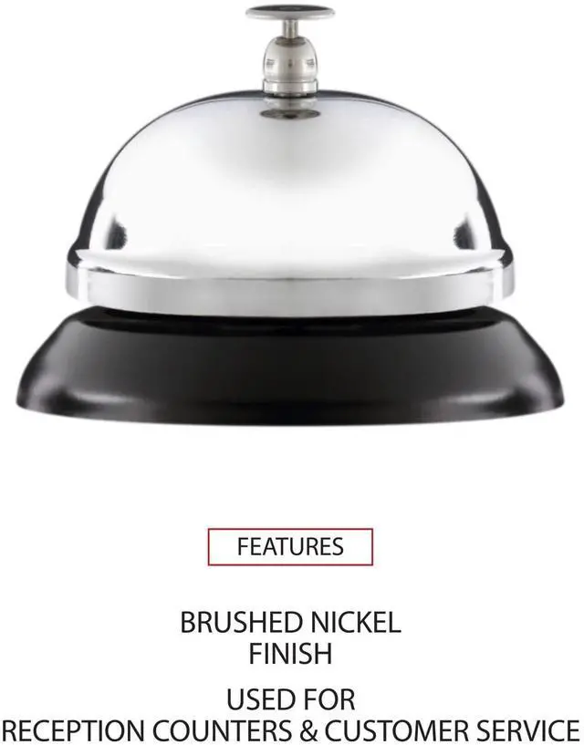 Alt view image 6 of 7 - Innovera 10000 Call Bell, 3-3/8 Inch Diameter, Brushed Nickel