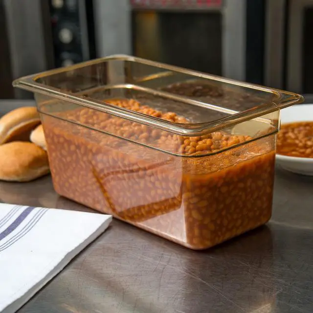 Alt view image 6 of 7 - Carlisle StorPlus High Heat Food Pan 5.7qt 12.75x12.75x6 Amber Plastic 3086213