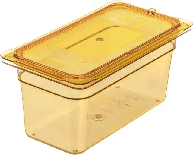 Alt view image 7 of 7 - Carlisle StorPlus High Heat Food Pan 5.7qt 12.75x12.75x6 Amber Plastic 3086213