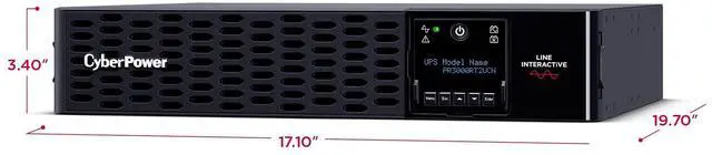 Alt view image 11 of 15 - CyberPower PR3000RT2UCN Smart App Sinewave UPS Systems - 3000VA/3000W, 100 - 120 VAC, NEMA L5-30P, 2U, Rack / Tower, Sine Wave, 9 Outlets, LCD, PowerPanel® Business