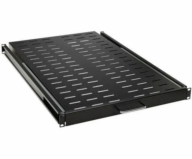 Main image of Tripp Lite SRSHELF4PSLVENT Sliding Steel Rack Shelf Vented 1U 28.3in Deep 50lbs Capacity