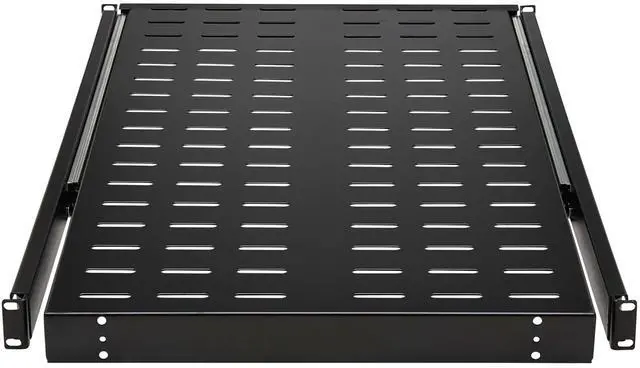 Alt view image 11 of 16 - Tripp Lite SRSHELF4PSLVENT Sliding Steel Rack Shelf Vented 1U 28.3in Deep 50lbs Capacity