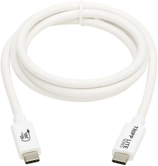 Alt view image 3 of 7 - Tripp Lite USB4 40Gbps Cable (M/M) USB-C, 8K 60 Hz, White, 3ft U521-1P0M-WH