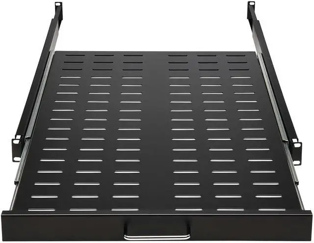 Alt view image 12 of 16 - Tripp Lite SRSHELF4PSLVENT Sliding Steel Rack Shelf Vented 1U 28.3in Deep 50lbs Capacity