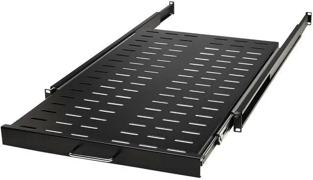 Alt view image 14 of 16 - Tripp Lite SRSHELF4PSLVENT Sliding Steel Rack Shelf Vented 1U 28.3in Deep 50lbs Capacity