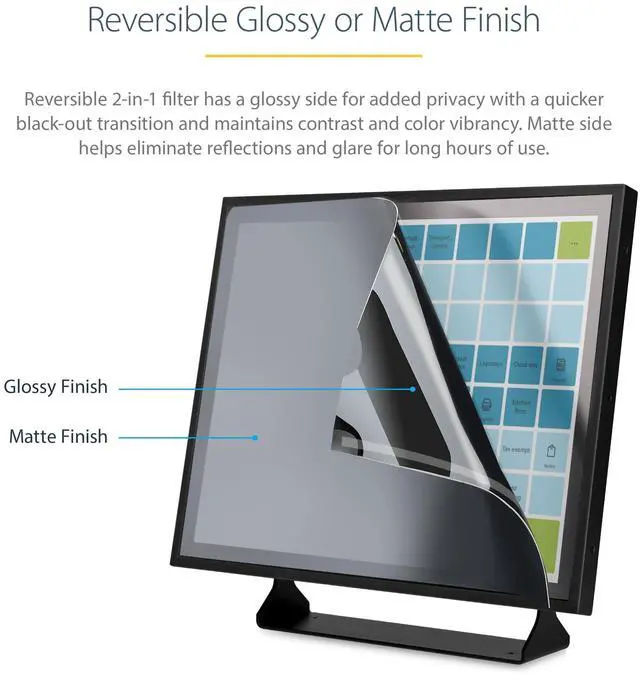 Alt view image 4 of 8 - StarTech.com 19-inch 5:4 Computer Monitor Privacy Filter, Anti-Glare Privacy Screen w/51% Blue Light Reduction, +/- 30 deg. View Angle