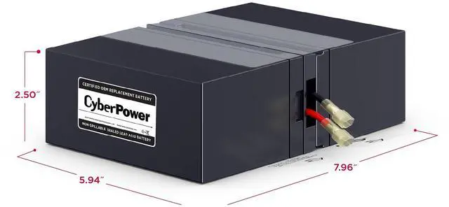 Alt view image 12 of 12 - CyberPower - RB1280X2D - CyberPower RB1280X2D UPS Replacement Battery Cartridge 12V 8AH - 8000 mAh - 12 V DC -