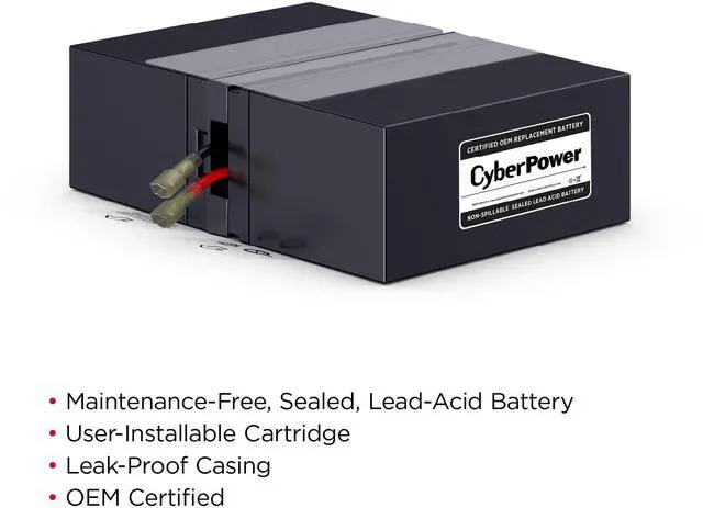 Alt view image 11 of 12 - CyberPower - RB1280X2D - CyberPower RB1280X2D UPS Replacement Battery Cartridge 12V 8AH - 8000 mAh - 12 V DC -