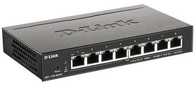 Alt view image 12 of 14 - D-Link 8-Port Gigabit Smart Managed PoE+ Switch | 8 PoE+ Ports (64W) | Compact Metal Desktop |NDAA Compliant - (DGS-1100-08PV2)