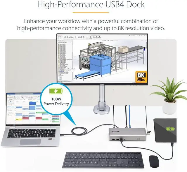 Alt view image 3 of 8 - StarTech USB4 DOCKING STATION, USB-C 40GBPS, DUAL VIDEO HDMI, UP TO 2X 4K 60HZ