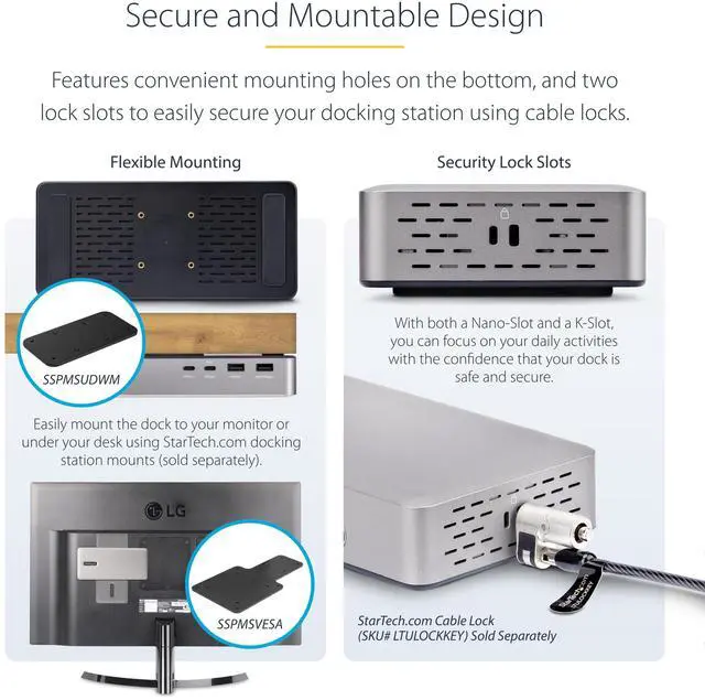 Alt view image 4 of 8 - StarTech USB4 DOCKING STATION, USB-C 40GBPS, DUAL VIDEO HDMI, UP TO 2X 4K 60HZ