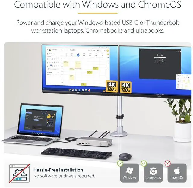 Alt view image 7 of 8 - StarTech USB4 DOCKING STATION, USB-C 40GBPS, DUAL VIDEO HDMI, UP TO 2X 4K 60HZ