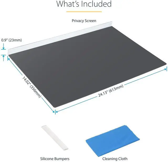 Alt view image 14 of 14 - StarTech.com 27-inch 16:9 Computer Monitor Privacy Screen, Hanging Acrylic Filter, Monitor Screen Protector/Shield, +/- 30 Deg., Glossy - 2769A-PRIVACY-SCREEN