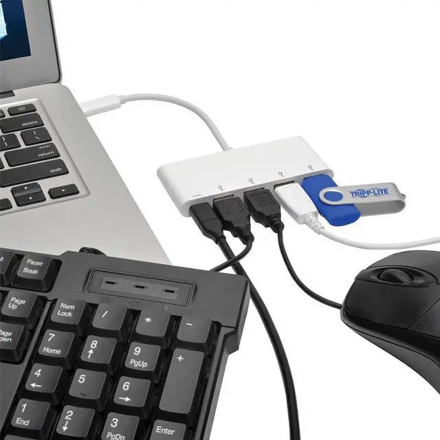 Alt view image 15 of 16 - Tripp Lite 4-Port USB 3.1 USB-C to USB-A Hub w/ USB-C Charging Port 5 Gbps (U460-004-4A-C)