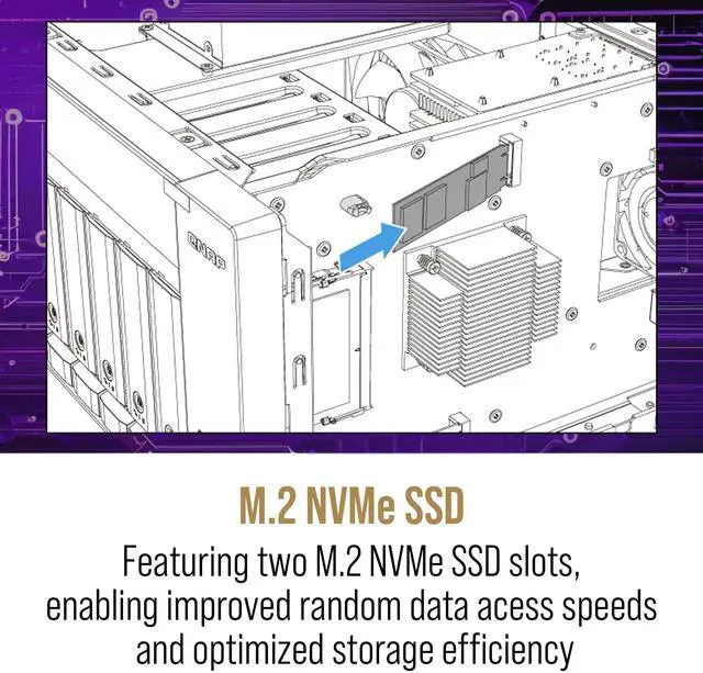 Alt view image 5 of 8 - QNAP 6-BAY NAS UNMANAGED SWITCH AMD RYZEN V1000 SERIES V1500B 4C/8T