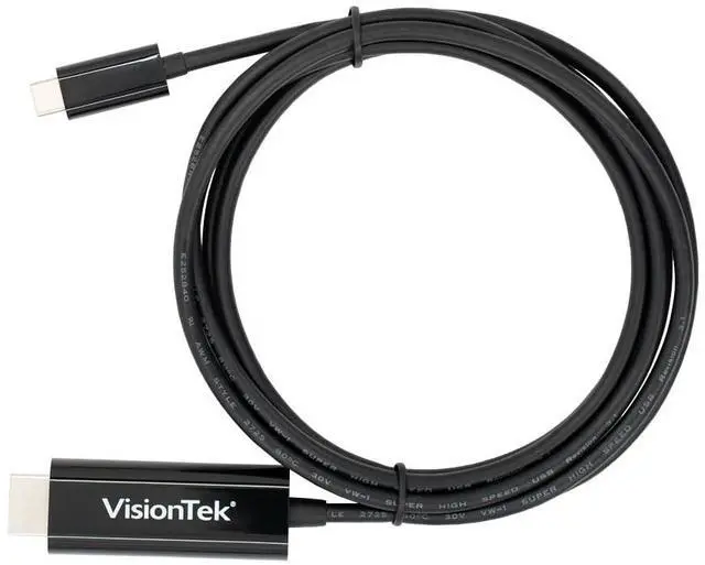 Alt view image 15 of 16 - VisionTek 901219 6 Feet USB C/Thunderbolt 3 to HDMI 2.0 Cable - Black