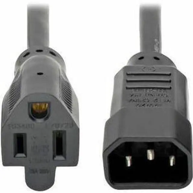 Alt view image 3 of 6 - Tripp Lite series NEMA 5-15R to C14 Computer AC Power Cable - 13A, 125V, 16 AWG, 1 ft. (0.31 m), Black