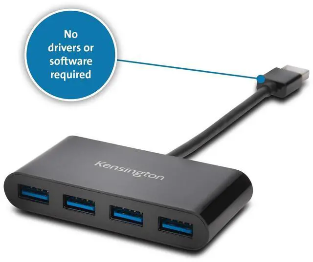 Alt view image 12 of 12 - Kensington Uh4000 Usb 3.0 4-Port Hub