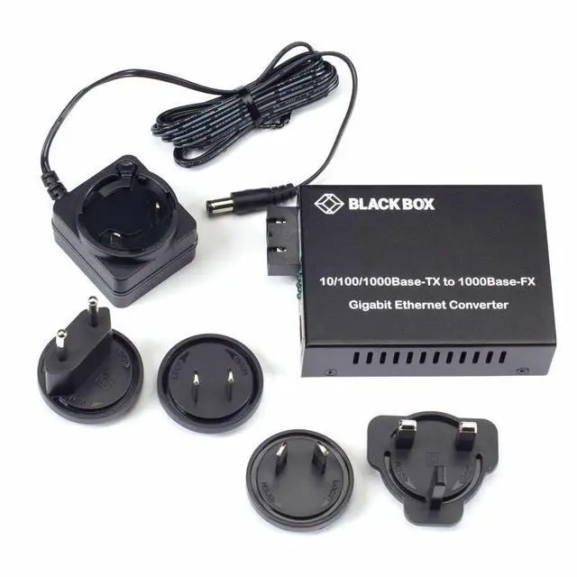 Alt view image 8 of 8 - Black Box Pure Networking Transceiver Media Converter 1 x Network (RJ-45) - 1 x SC Ports - DuplexSC Port - Multi-mode-850 nm Fiber-Gigabit Ethernet-1804.46 ft-AC Adapter-Standalone, Rack-mountable