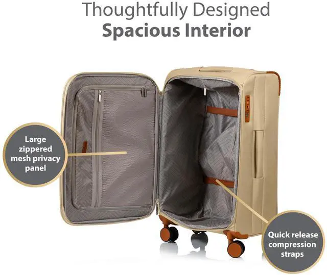 Alt view image 11 of 14 - CHAMPS Classic Collection 3-piece Softside Luggage set Khaki C5010KHAKI