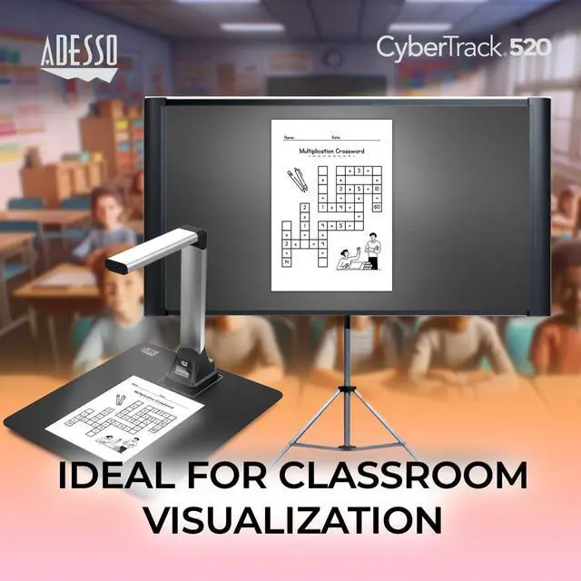 Alt view image 11 of 12 - Adesso 5MP Fixed-Focus A4 Document Camera Scanner with OCR Text Recognition
