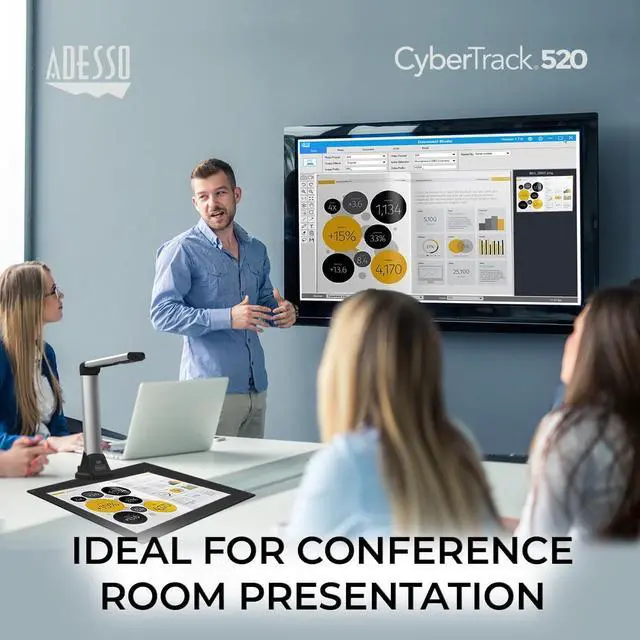 Alt view image 12 of 12 - Adesso 5MP Fixed-Focus A4 Document Camera Scanner with OCR Text Recognition