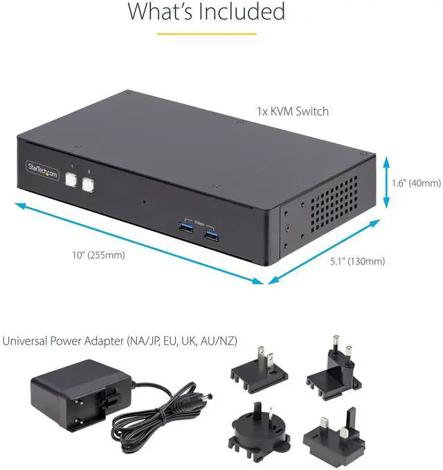 Alt view image 6 of 7 - StarTech 2-Port Dual-Monitor DisplayPort KVM Switch P2DD46A22-KVM-SWITCH