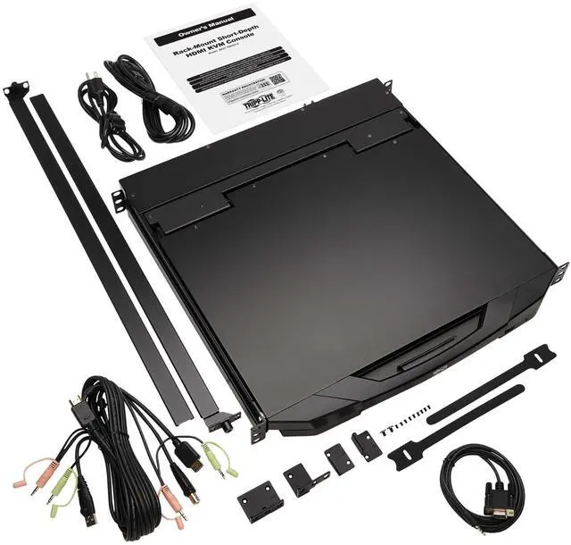 Alt view image 20 of 20 - Tripp Lite 1U Rack-Mount Short-Depth HDMI KVM Console with 18.5" LCD B021SWHDK