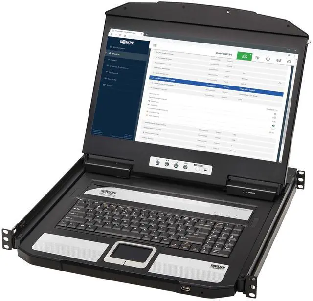 Alt view image 18 of 20 - Tripp Lite 1U Rack-Mount Short-Depth HDMI KVM Console with 18.5" LCD B021SWHDK