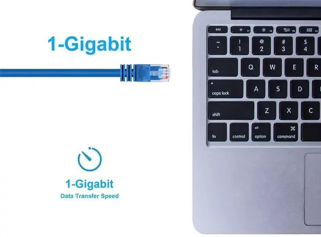 Alt view image 19 of 20 - Monoprice Cat6 Ethernet Patch Cable - Network Internet Cord - RJ45, Stranded, 550Mhz, UTP, Pure Bare Copper Wire, 24AWG, 3ft, Blue