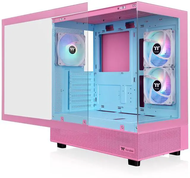 Alt view image 13 of 15 - Thermaltake View 270 Plus TG ARGB Mid Tower Chassis; 3x120mm ARGB Lite Fans Included; 360mm Radiator Support; 420mm GPU Clearance; 180mm Air Cooler Max Height; Bubble Pink; CA-1Y7-00MAWN-00
