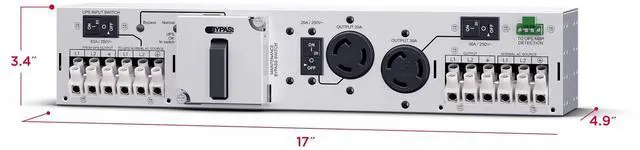 Alt view image 8 of 12 - CyberPower MBP63A2 Maintenance Bypass PDU, 200-240V/63A, 3 Outlets, 2U Rackmount