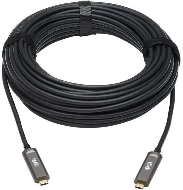 Main image of Tripp Lite USB-C AOC Cable (M/M) - USB 3.2 Gen 2 (10 Gbps) Plenum-Rated Fiber Active Optical Cable - Data Only, Black, 10 m - 32.81 ft USB-C Data Transfer Cable for Server, Hard Drive, Desktop Compute