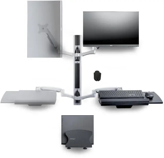 Alt view image 10 of 14 - StarTech Wall Mount Workstation, VESA Mount For 32" Monitor 2PASTSC-WALL-MOUNT