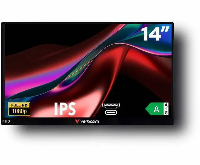 Alt view image 9 of 20 - Verbatim Portable Monitor 14"Full HD 1080p