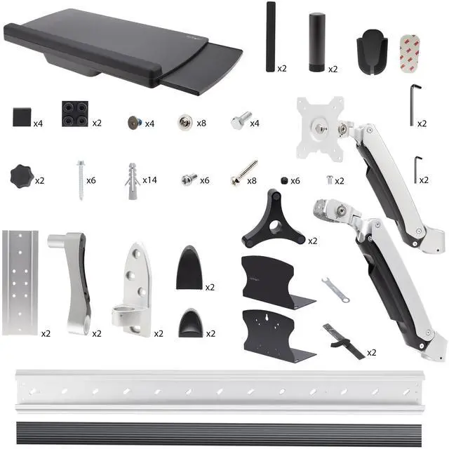 Alt view image 13 of 14 - StarTech Wall Mount Workstation, VESA Mount For 32" Monitor 2PASTSC-WALL-MOUNT