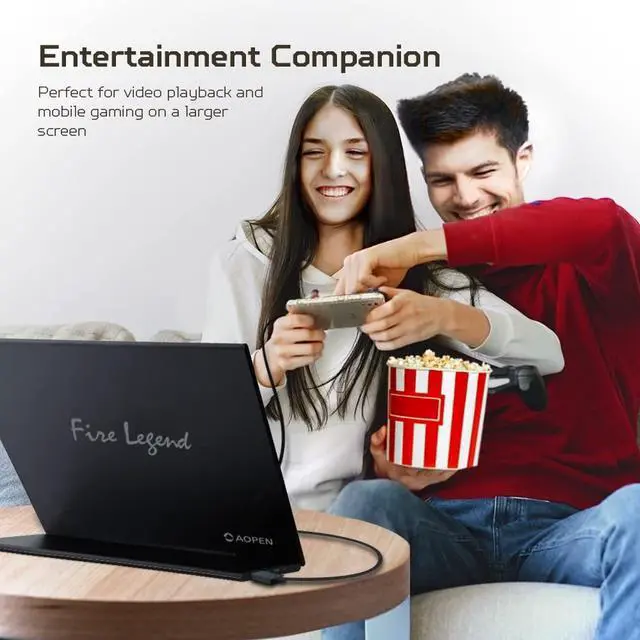 Alt view image 12 of 16 - AOPEN 16PM6Q 15.6" FHD 1920x1080 USB-C Portable IPS Monitor UMZP6AA003