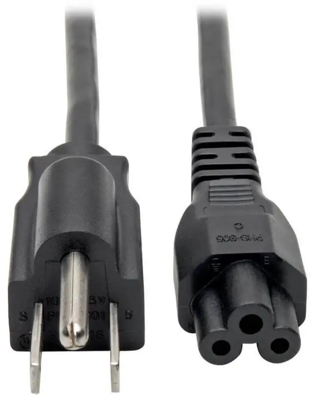Alt view image 3 of 6 - Tripp Lite Model P013-003 3 ft. Standard Laptop/Notebook Power Cord, 10A (NEMA 5-15P to IEC-320-C5) Connector A NEMA 5-15P Connector B IEC-320-C5
