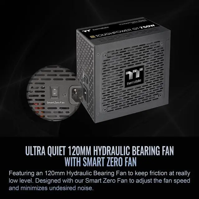 Alt view image 9 of 11 - Thermaltake Toughpower GT 750W ATX 3.1 Standard Power Supply; 80 Plus Gold Efficiency; Smart Zero Fan; Native 300W PCIe 5.1 Connector; PS-TPT-0750FNFAGU-3