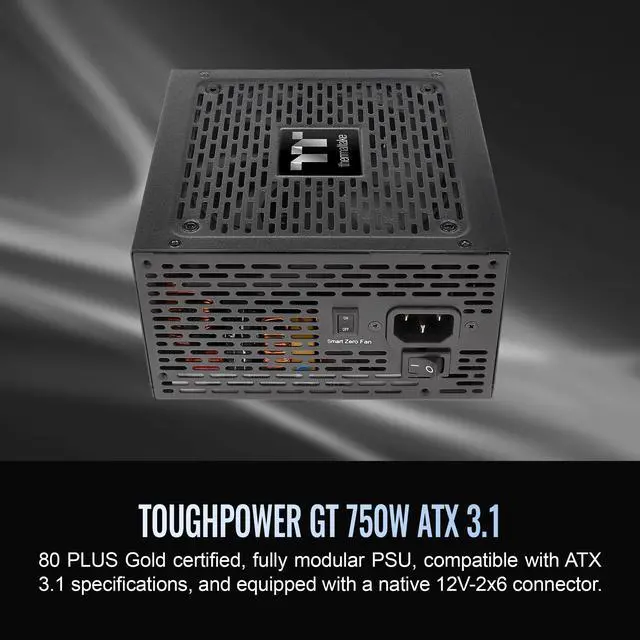 Alt view image 11 of 11 - Thermaltake Toughpower GT 750W ATX 3.1 Standard Power Supply; 80 Plus Gold Efficiency; Smart Zero Fan; Native 300W PCIe 5.1 Connector; PS-TPT-0750FNFAGU-3