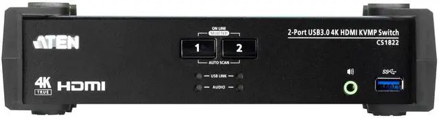 Alt view image 8 of 10 - Aten 2-Port USB 3.0 4K HDMI KVMP Switch CS1822