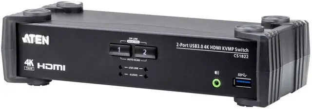 Alt view image 10 of 10 - Aten 2-Port USB 3.0 4K HDMI KVMP Switch CS1822