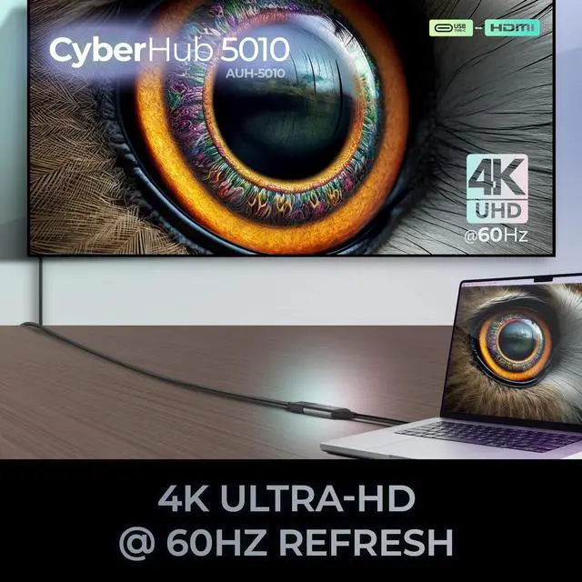 Alt view image 10 of 15 - Adesso USB C To HDMI Adapter @4K/60Hz AUH5010