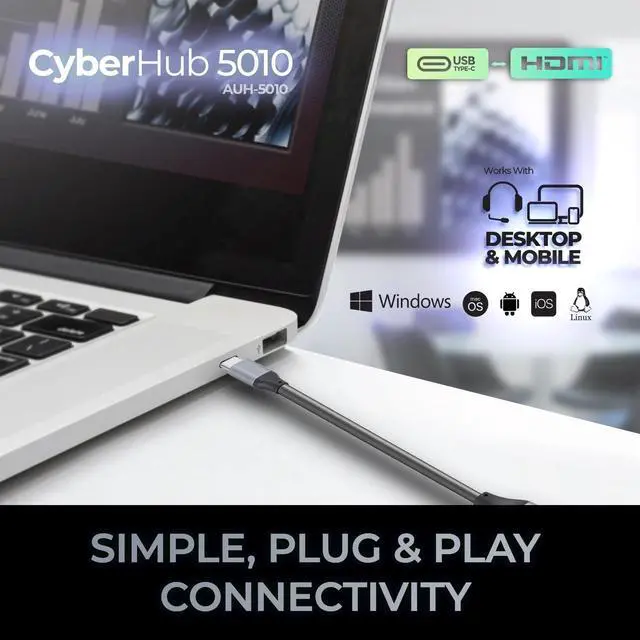 Alt view image 13 of 15 - Adesso USB C To HDMI Adapter @4K/60Hz AUH5010