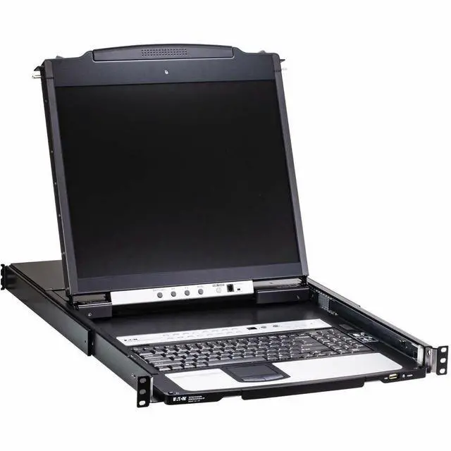Alt view image 2 of 5 - Eaton 16-Port Cat5 KVM over IP Switch w/19 in. LCD, TAA B064C-16-1-IP