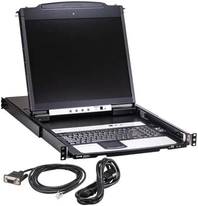 Alt view image 5 of 5 - Eaton 16-Port Cat5 KVM over IP Switch w/19 in. LCD, TAA B064C-16-1-IP