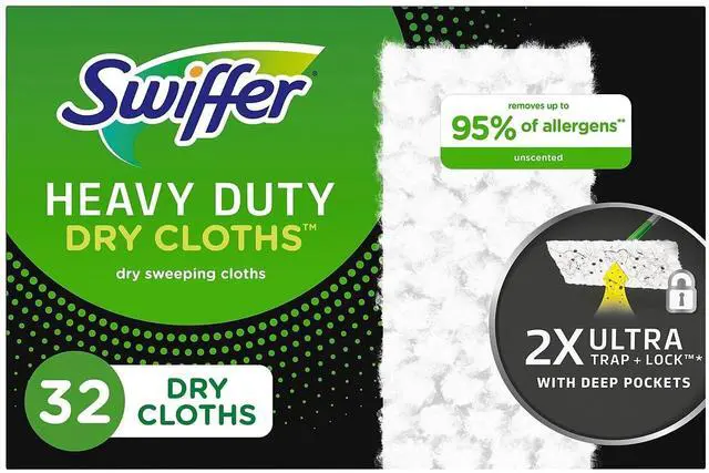 Alt view image 4 of 6 - Swiffer Heavy-Duty Dry Refill Cloths White 11 x 8.5 32/Pack 77198